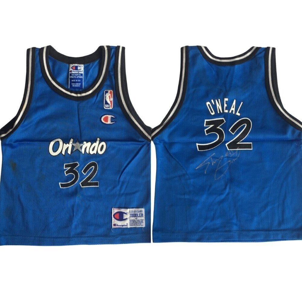 Kid Vintage **Signed by Shaq Shaquille O'neal** Orlando Magic Basketball Jersey
